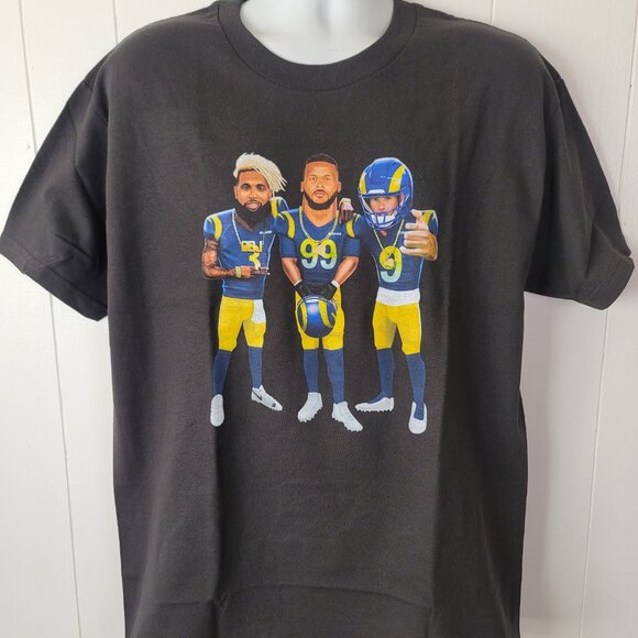 Los Angeles Rams Odell Beckham Jr OBJ Matthew Stafford Aaron Donald 2020 Shirt - Picture 3 of 5